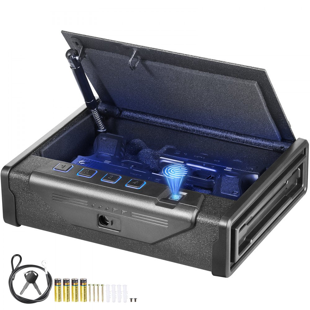 VEVOR Gun Safe for Pistols, Biometric Gun Safe with Three Quick Access Ways of Fingerprints, Passwords and Keys