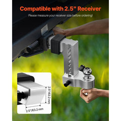 VEVOR Adjustable Trailer Hitch, 8-Inch Drop Hitch, Tri-Ball Mount for 2.5-Inch Hitch Receiver, Trailer Ball Size