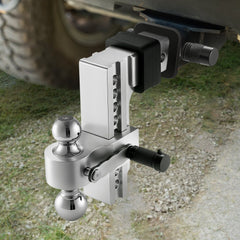 VEVOR Adjustable Trailer Hitch, 8-Inch Drop Hitch, Tri-Ball Mount for 2.5-Inch Hitch Receiver, Trailer Ball Size