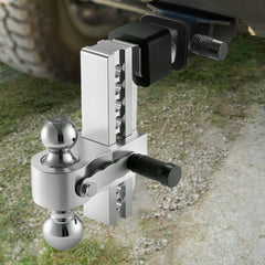 VEVOR Adjustable Trailer Hitch, 8-Inch Drop Hitch, Tri-Ball Mount for 2-Inch Hitch Receiver, Trailer Ball Size 1-7/8"