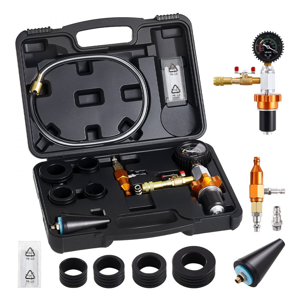 VEVOR Radiator Vacuum Refill Kit, Automotives Cooling System Vacuum & Purge Fill Tool with Gauge, Portable Radiator