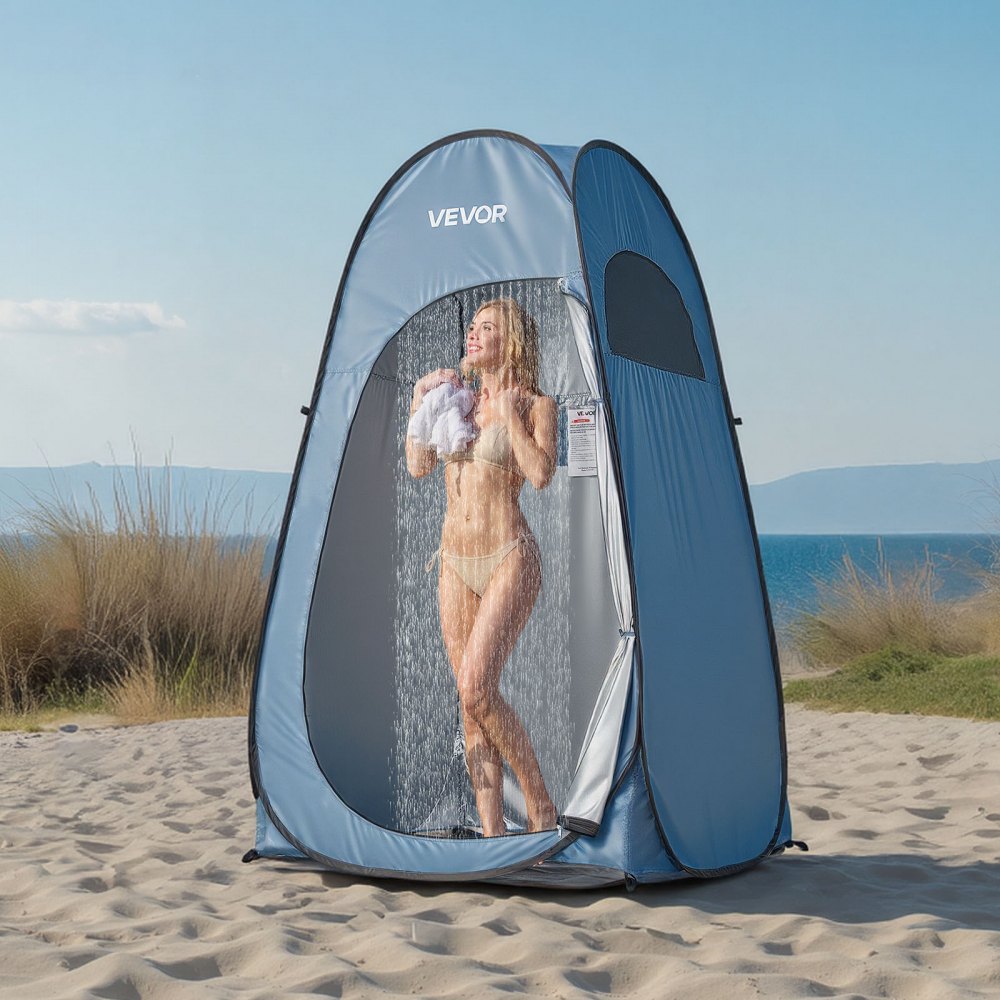 VEVOR Pop up Shower Tent, Instant Portable Privacy Tent Changing Room with Ground Stakes, Ropes, and Carry Bag, 190T