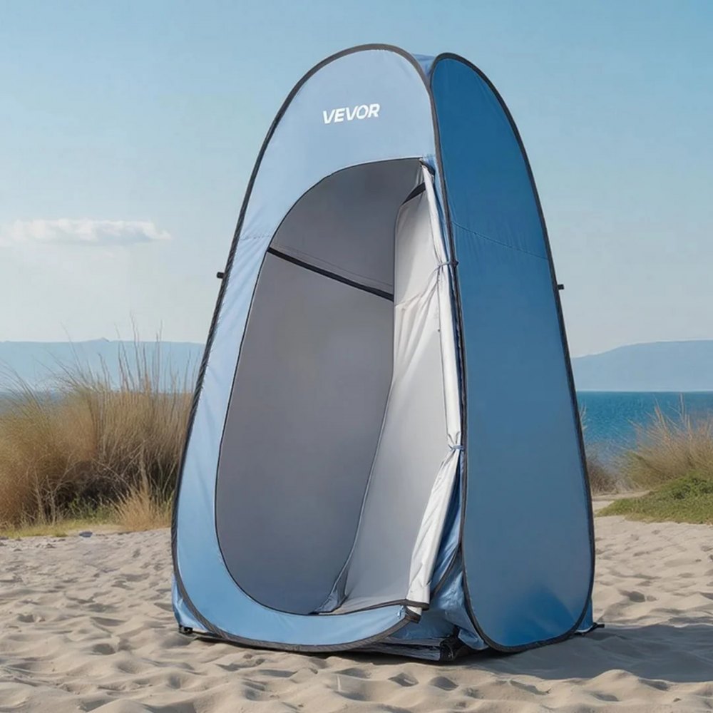 VEVOR Pop up Shower Tent, Instant Portable Privacy Tent Changing Room with Hanging Bag, Ground Stakes, Ropes, Carry