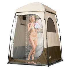VEVOR Camping Shower Tent, 1 Room, Foldable Privacy Tent Changing Room with Ground Stakes, Ropes, Carry Bag, and