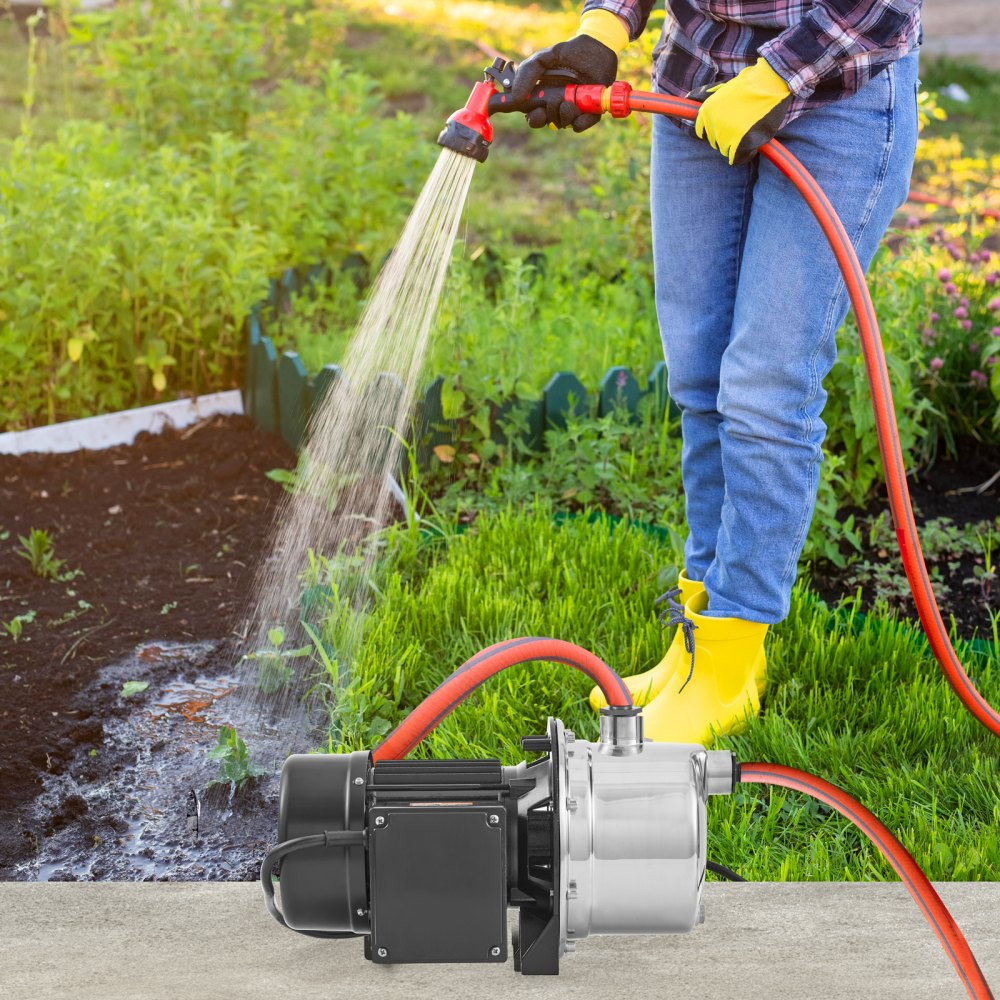 VEVOR 3/4HP SUS304 Stainless Steel Shallow Well Jet Pump, 115 Volt, 18.5 GPM 131 FT Maximum Head Irrigation Water Pump