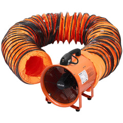 VEVOR Portable Ventilator, 10 inch Heavy Duty Cylinder Fan with 33ft Duct Hose, 350W Strong Shop Exhaust Blower