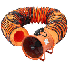VEVOR Portable Ventilator, 16 inch Heavy Duty Cylinder Fan with 33ft Duct Hose, 1350W Strong Shop Exhaust Blower