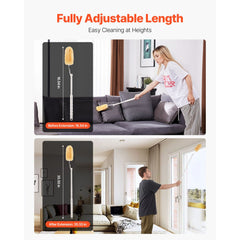 VEVOR Duster Refills, Heavy Duty Dusters for Cleaning, 3 ft Extendable Handle with 10 Refills, Reusable Non-woven