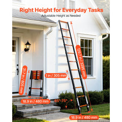 VEVOR Telescoping Ladder, 10.5 ft Extension Ladder Multi-Button Retraction, Heavy-Duty 330 lbs Capacity, for Home