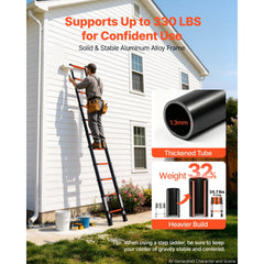 VEVOR Telescoping Ladder, 10.5 ft Extension Ladder Multi-Button Retraction, Heavy-Duty 330 lbs Capacity, for Home