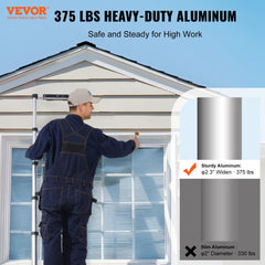 VEVOR Telescoping Ladder, 8.5FT Aluminum Lightweight Extension Ladder, One-button Retraction Collapsible Ladder, 375