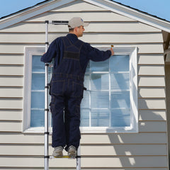 VEVOR Telescoping Ladder, 8.5FT Aluminum Lightweight Extension Ladder, One-button Retraction Collapsible Ladder, 375