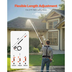 VEVOR Pressure Washer Telescoping Wand, 24 ft, 4000 psi, Telescopic Spray Wand with Power Washer Extension Wands