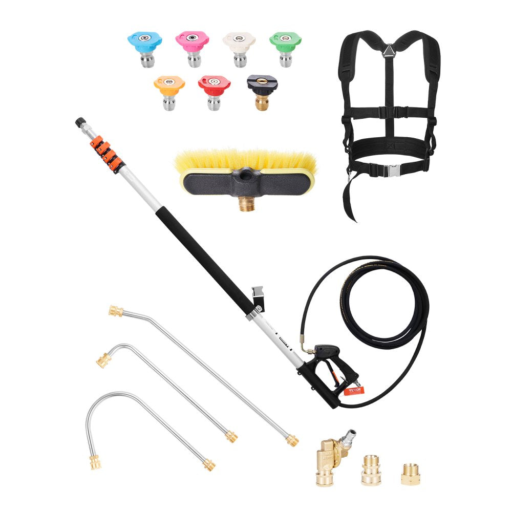 VEVOR Pressure Washer Telescoping Wand, 24 ft, 4000 psi, Telescopic Spray Wand with Power Washer Extension Wands
