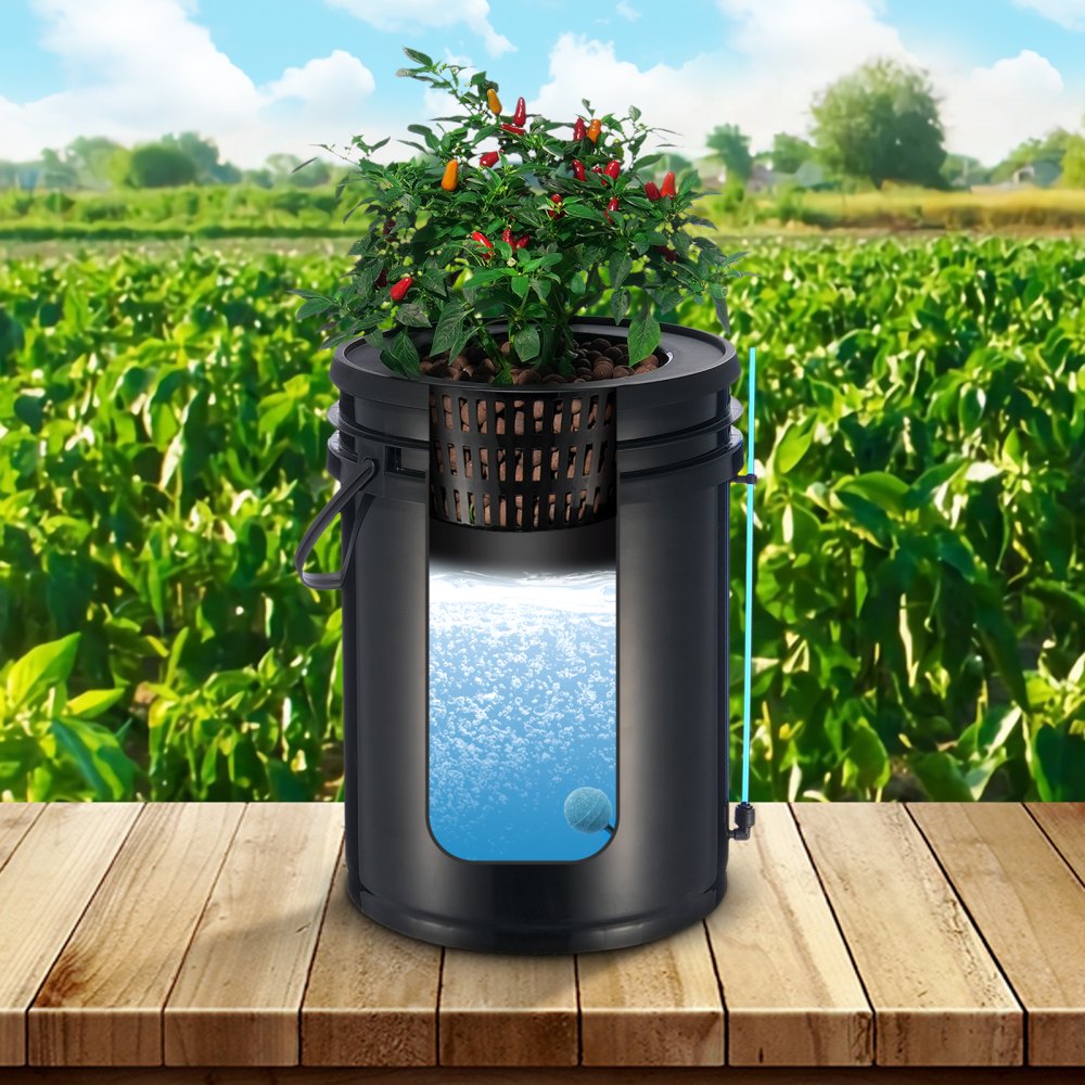 VEVOR DWC Hydroponics Grow System, Hydroponic Growing System with Top Drip Kit, 5-Gallon Deep Water Culture with Air