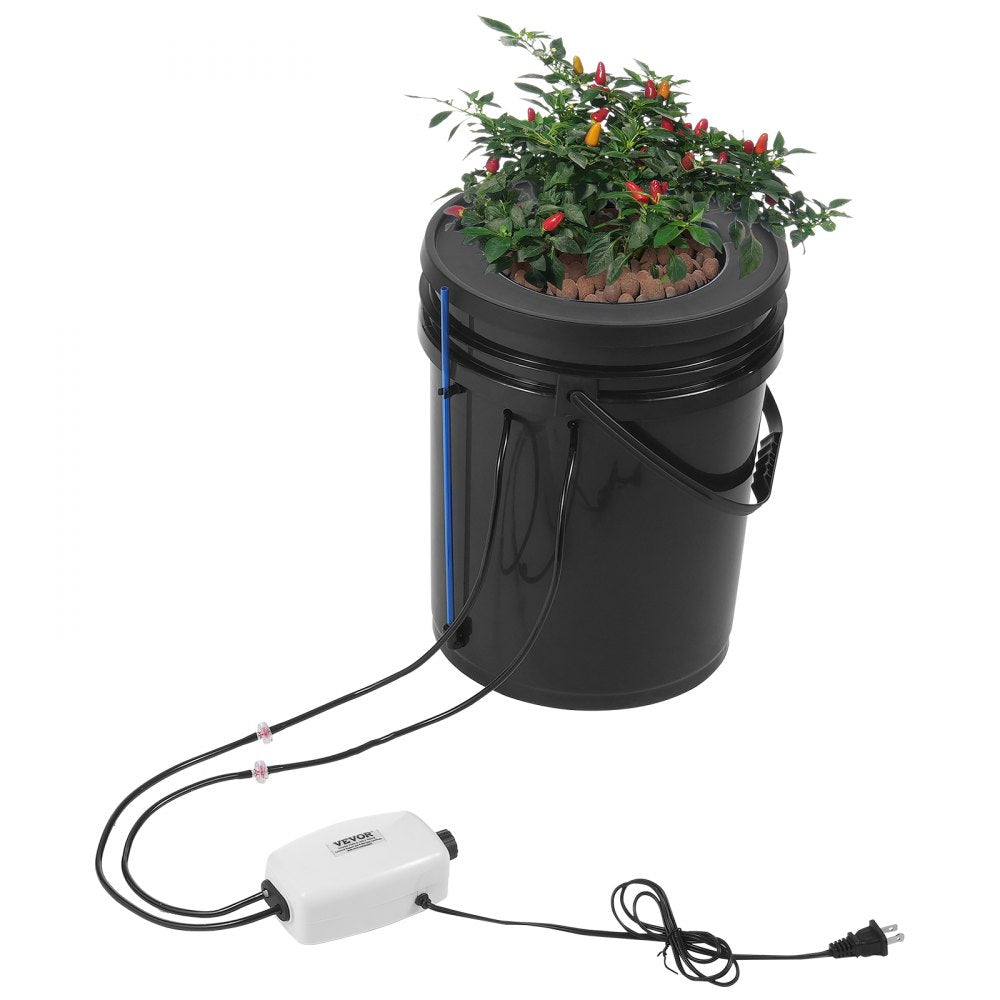 VEVOR DWC Hydroponics Grow System, Hydroponic Growing System with Top Drip Kit, 5-Gallon Deep Water Culture with Air