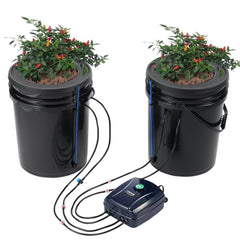 VEVOR DWC Hydroponics Grow System, Hydroponic Growing System with Top Drip Kit, Deep Water Culture 5-Gallon 2 Buckets