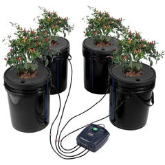 VEVOR DWC Hydroponic System, 5 Gallon 4 Buckets, Deep Water Culture Growing Bucket, Hydroponics Grow Kit with Pump, Air