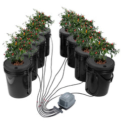 VEVOR DWC Hydroponic System, 5 Gallon 8 Buckets, Deep Water Culture Growing Bucket, Hydroponics Grow Kit with Pump, Air