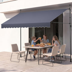 VEVOR Manual Retractable Awning, 118" Outdoor Retractable Patio Awning Sunshade Shelter, Height Adjustable Patio Door