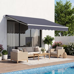 VEVOR Manual Retractable Awning, 9.8' x 8.2' Outdoor Patio Awning Retractable Sun Shade, Patio Door Window