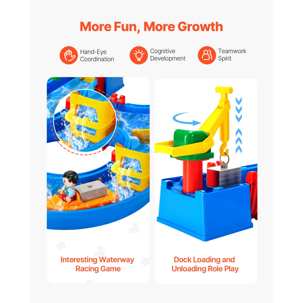 VEVOR Water Table for Toddlers, Kids Activity Play Waterway, Outdoor Summer Water Park Playset with 39PCS Accessories