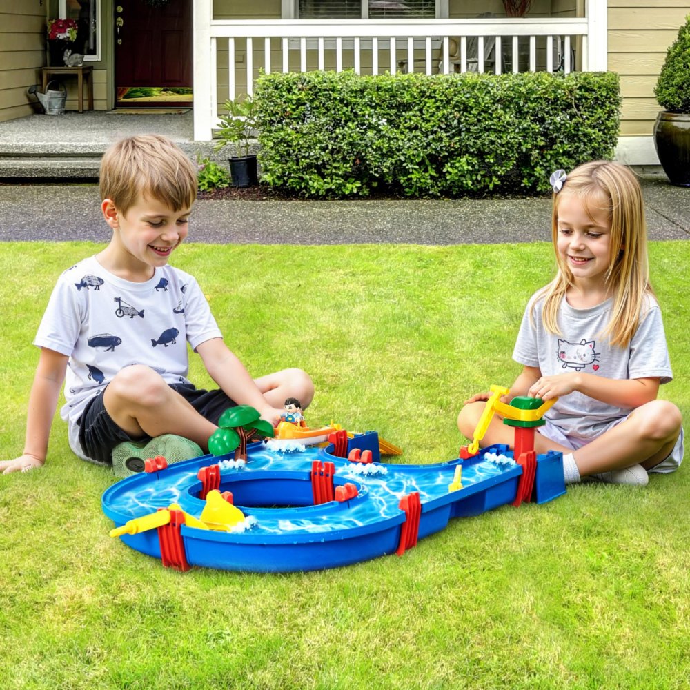 VEVOR Water Table for Toddlers, Kids Activity Play Waterway, Outdoor Summer Water Park Playset with 39PCS Accessories