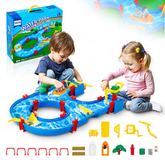 VEVOR Water Table for Toddlers, Kids Activity Play Waterway, Outdoor Summer Water Park Playset with 39PCS Accessories