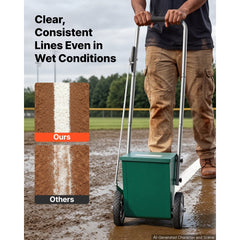 VEVOR Steel Dry Line Marker 25 lbs Powder Capacity Field Dry Line Chalker, For Small Fields, 2 to 4 in Adjustable Line
