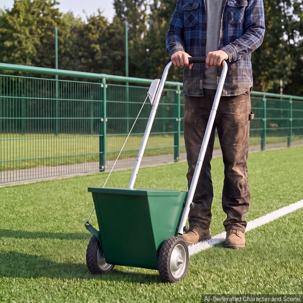 VEVOR Steel Dry Line Marker 25 lbs Powder Capacity Field Dry Line Chalker, For Small Fields, 2 to 4 in Adjustable Line