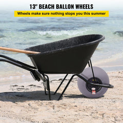 VEVOR Beach Balloon Wheels, 13" Replacement Sand Tires, TPU Cart Tires for Kayak Dolly, Canoe Cart and Buggy with Free