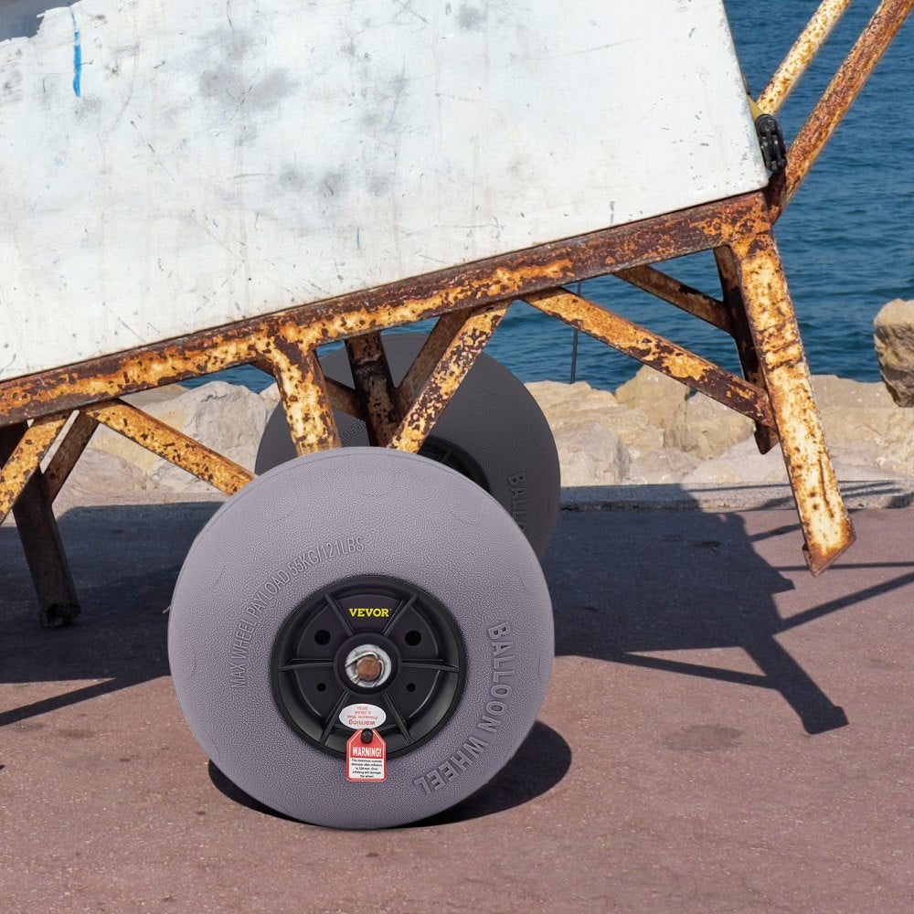 VEVOR Beach Balloon Wheels, 13" Replacement Sand Tires, TPU Cart Tires for Kayak Dolly, Canoe Cart and Buggy with Free