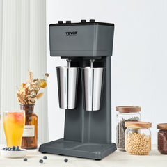 VEVOR Milkshake Machine, 375W x 2 Milkshake Maker Mixer, Dual Head Drink Mixer Blender Machine, 3-Speed Milkshake