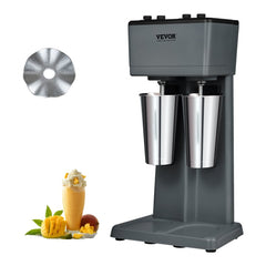 VEVOR Milkshake Machine, 375W x 2 Milkshake Maker Mixer, Dual Head Drink Mixer Blender Machine, 3-Speed Milkshake