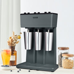 VEVOR Milkshake Machine, 375W x 3 Milkshake Maker Mixer, Triple Head Drink Mixer Blender Machine, 3-Speed Milkshake
