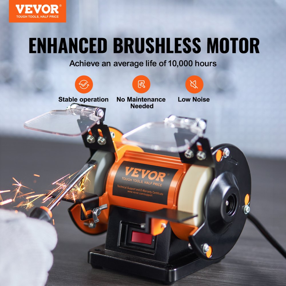 VEVOR Jewelry Polisher, Bench Grinder Polishing & Buffing Machine, 3590RPM Bench Lathe Polisher with 1 Wool Wheel & 1