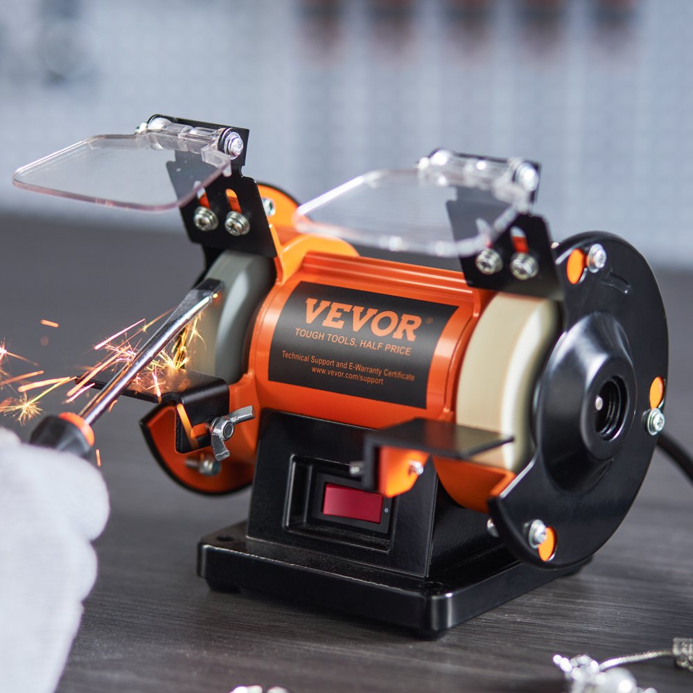VEVOR Jewelry Polisher, Bench Grinder Polishing & Buffing Machine, 3590RPM Bench Lathe Polisher with 1 Wool Wheel & 1