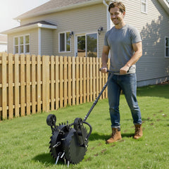 VEVOR Rolling Lawn Core Aerator, 16.6 in Coring Aerator Roller with Anti-Clog Tines, Heavy Duty & Rust-Resistant, Yard