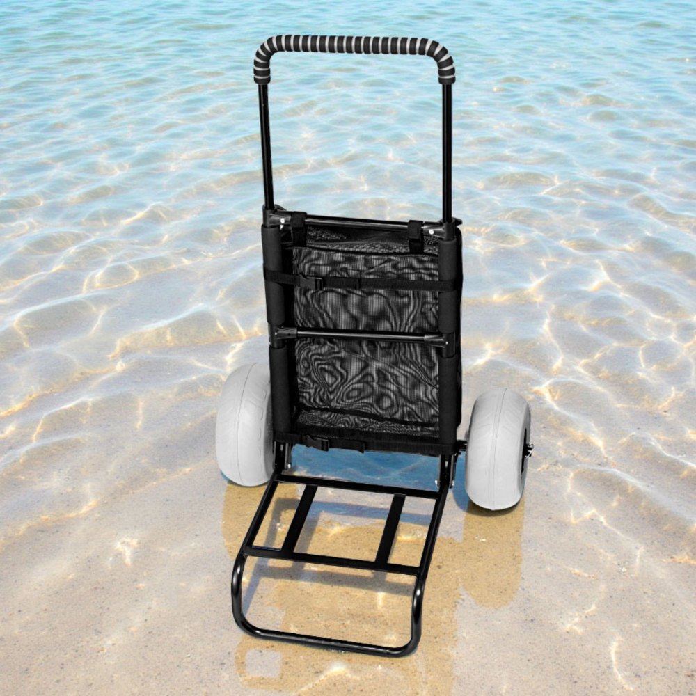 VEVOR Beach Dolly with Big Wheels for Sand, 20.1" x 14.6" Cargo Deck, w/ 9" Balloon Wheels, 165LBS Loading Capacity