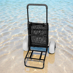 VEVOR Beach Dolly with Big Wheels for Sand, 20.1" x 14.6" Cargo Deck, w/ 9" Balloon Wheels, 165LBS Loading Capacity