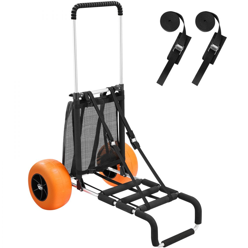VEVOR Beach Dolly with Big Wheels for Sand, 29.9" x 15.4" Cargo Deck, w/ 12" Solid Wheels, 165LBS Loading Capacity