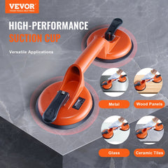 VEVOR Glass Suction Cup, 4.7" 2 Pack 330 lbs Load Capacity, Vacuum Suction Cup with Aluminum Handle, Heavy Duty