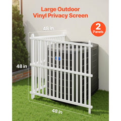 VEVOR 2 Panels Outdoor Privacy Screen, 48 x 48 in Air Conditioner Fence with 19.7 in Ground Stakes, Pool Equipment