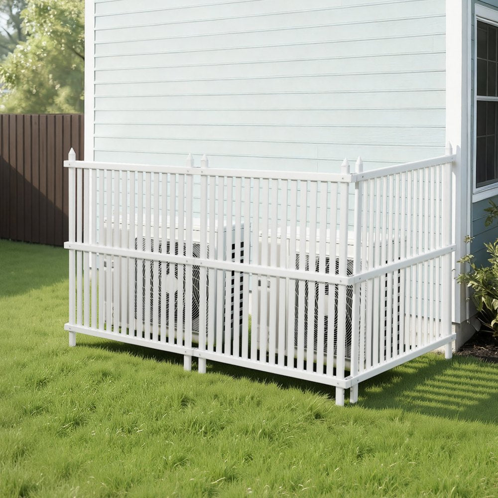VEVOR 3 Panels Outdoor Privacy Screen, 36 x 45 in Air Conditioner Fence with 19.7 in Ground Stakes, Pool Equipment