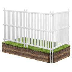 VEVOR 3 Panels Outdoor Privacy Screen, 36 x 45 in Air Conditioner Fence with 19.7 in Ground Stakes, Pool Equipment