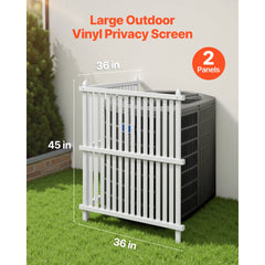 VEVOR 2 Panels Outdoor Privacy Screen, 36 x 45 in Air Conditioner Fence with 19.7 in Ground Stakes, Pool Equipment