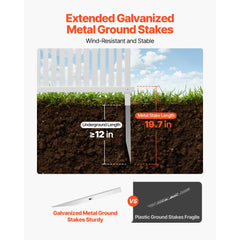 VEVOR 2 Panels Outdoor Privacy Screen, 36 x 45 in Air Conditioner Fence with 19.7 in Ground Stakes, Pool Equipment