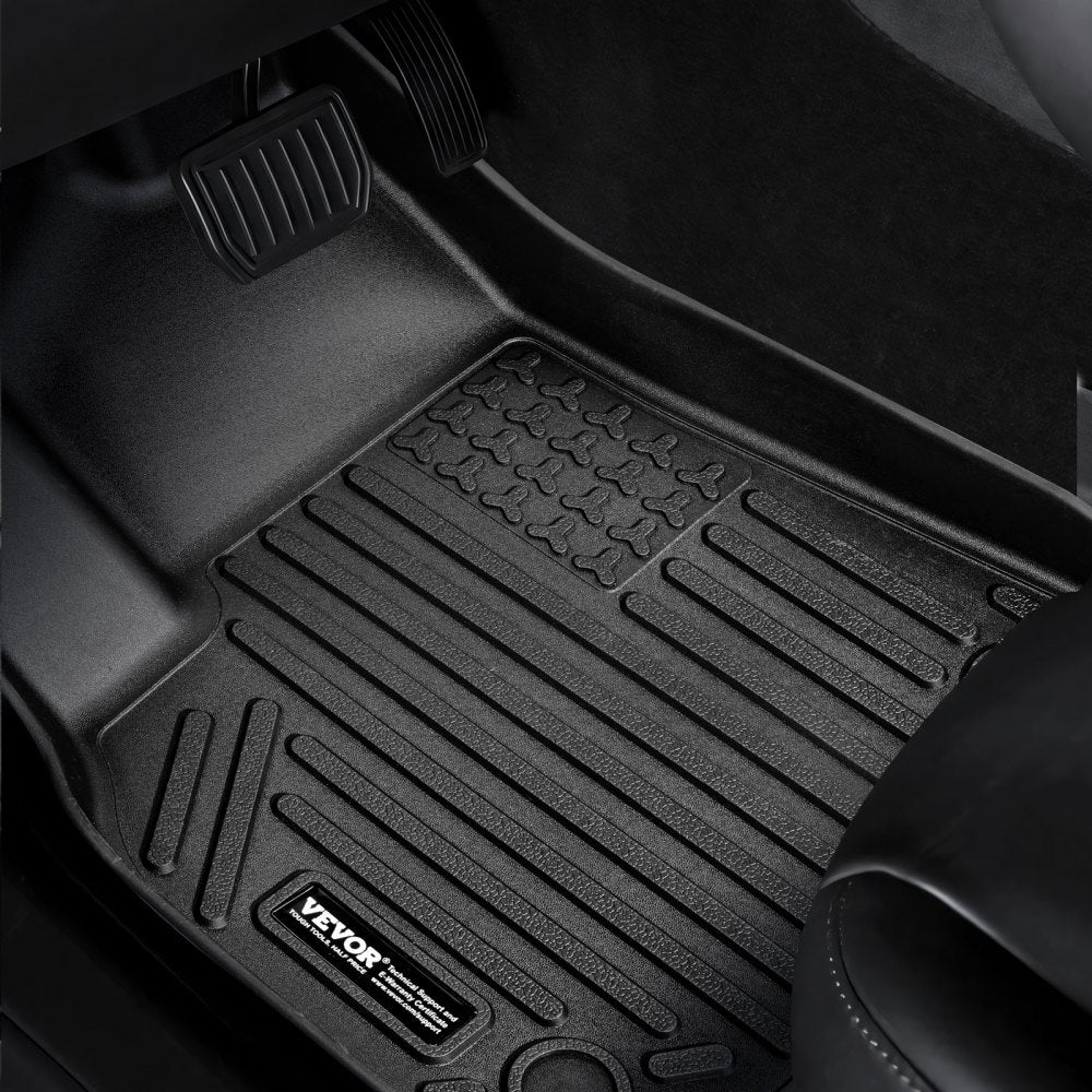 VEVOR Automotive Floor Mats, Fits for Tesla Model Y 2021-2024, 3 pcs Front and 2nd Row Liners, All Weather Custom Fit