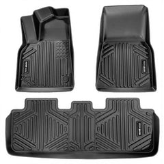 VEVOR Automotive Floor Mats, Fits for Tesla Model Y 2021-2024, 3 pcs Front and 2nd Row Liners, All Weather Custom Fit