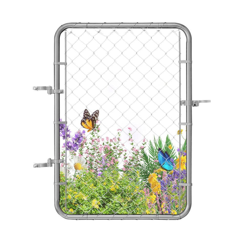 VEVOR Chain Link Fence Gate, 32 x 46 in, Adjustable Chain Link Fence Panel, Fit 2-4 ft (W) x 4 ft (H) Garden Fence Gate